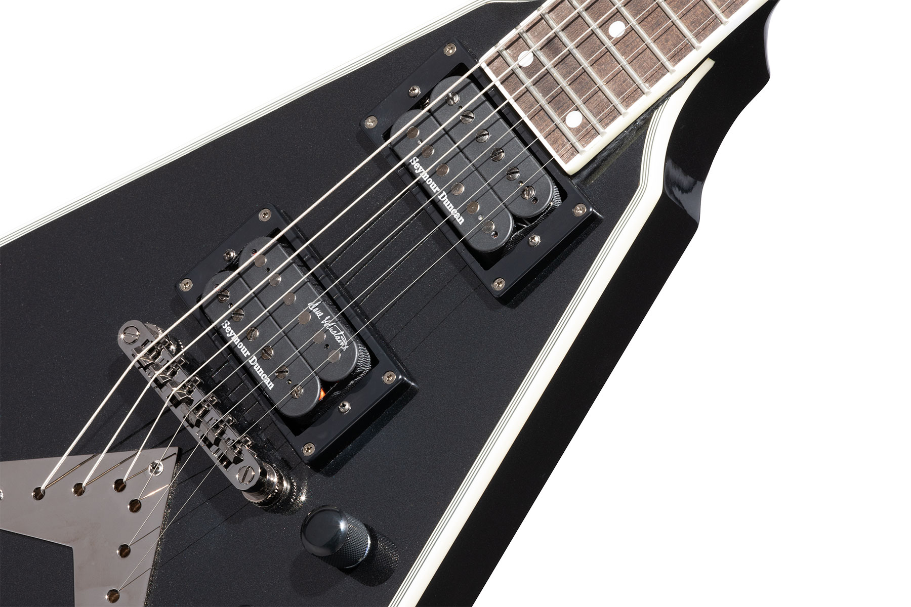Epiphone Dave Mustaine Flying V Prophecy 2h Fishman Fluence Ht Eb - Black Metallic - Metal electric guitar - Variation 4