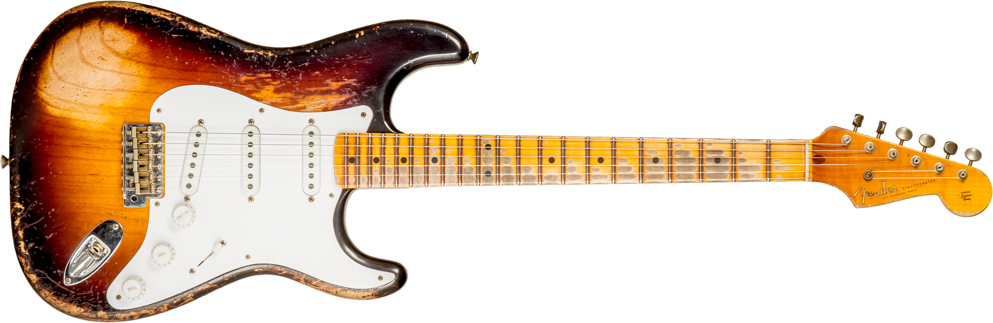 Fender Custom Shop Strat 1954 70th Anniv. Mn #xn4378 - Super Heavy Relic 2-color Sunburst - Str shape electric guitar - Main picture