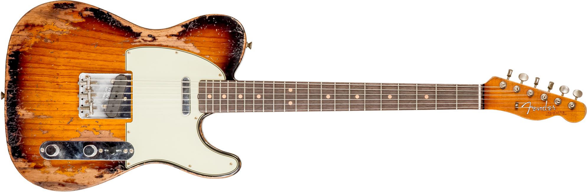 Fender Custom Shop Tele 1963 2s Ht Rw #r136206 - Super Heavy Relic 2-color Sunburst - Tel shape electric guitar - Main picture