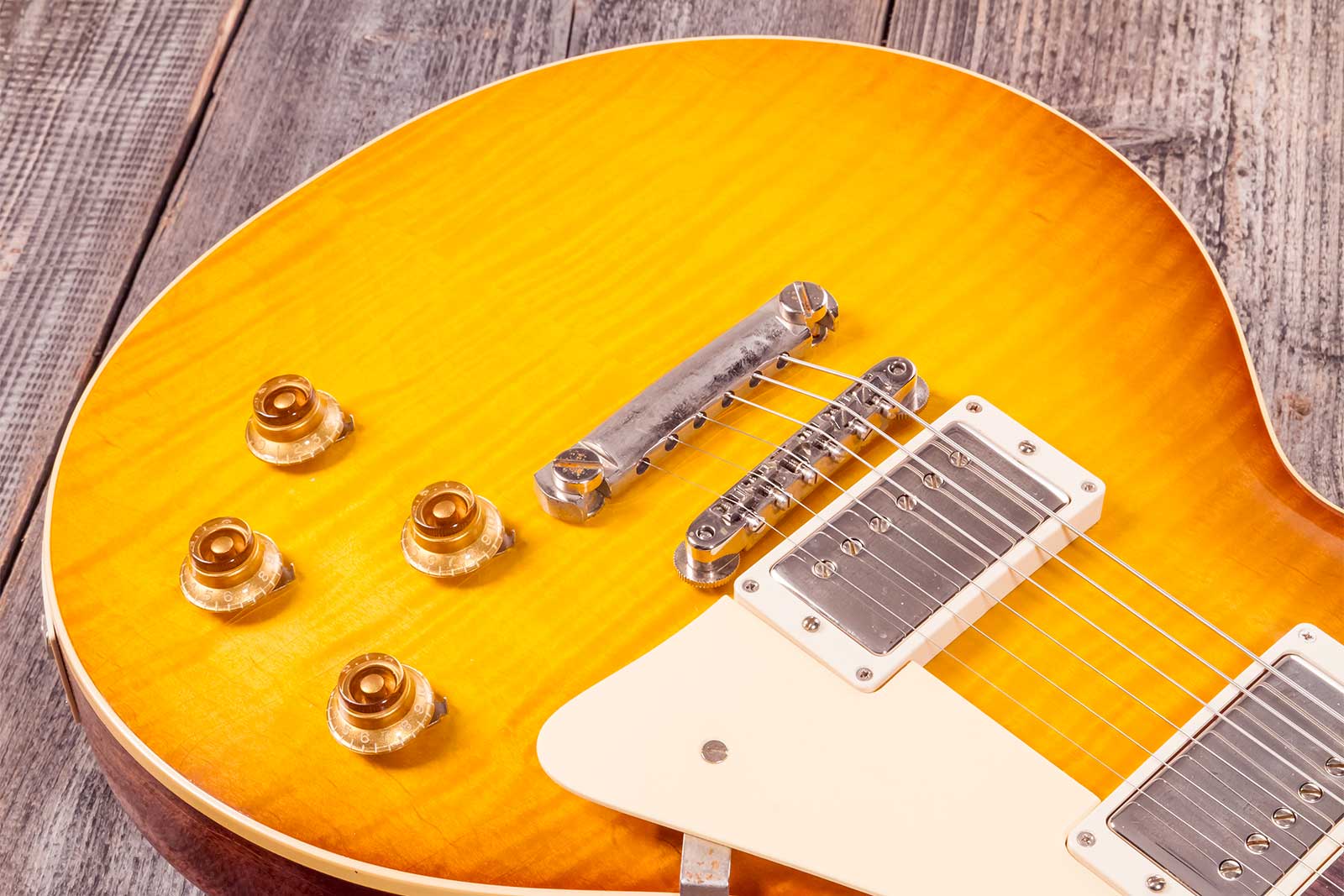 Gibson Custom Shop M2m Les Paul Standard 1959 Reissue 2h Ht Rw #94680 - Murphy Lab Ultra Light Aged  Honey Lemon Fade - Single cut electric guitar - V