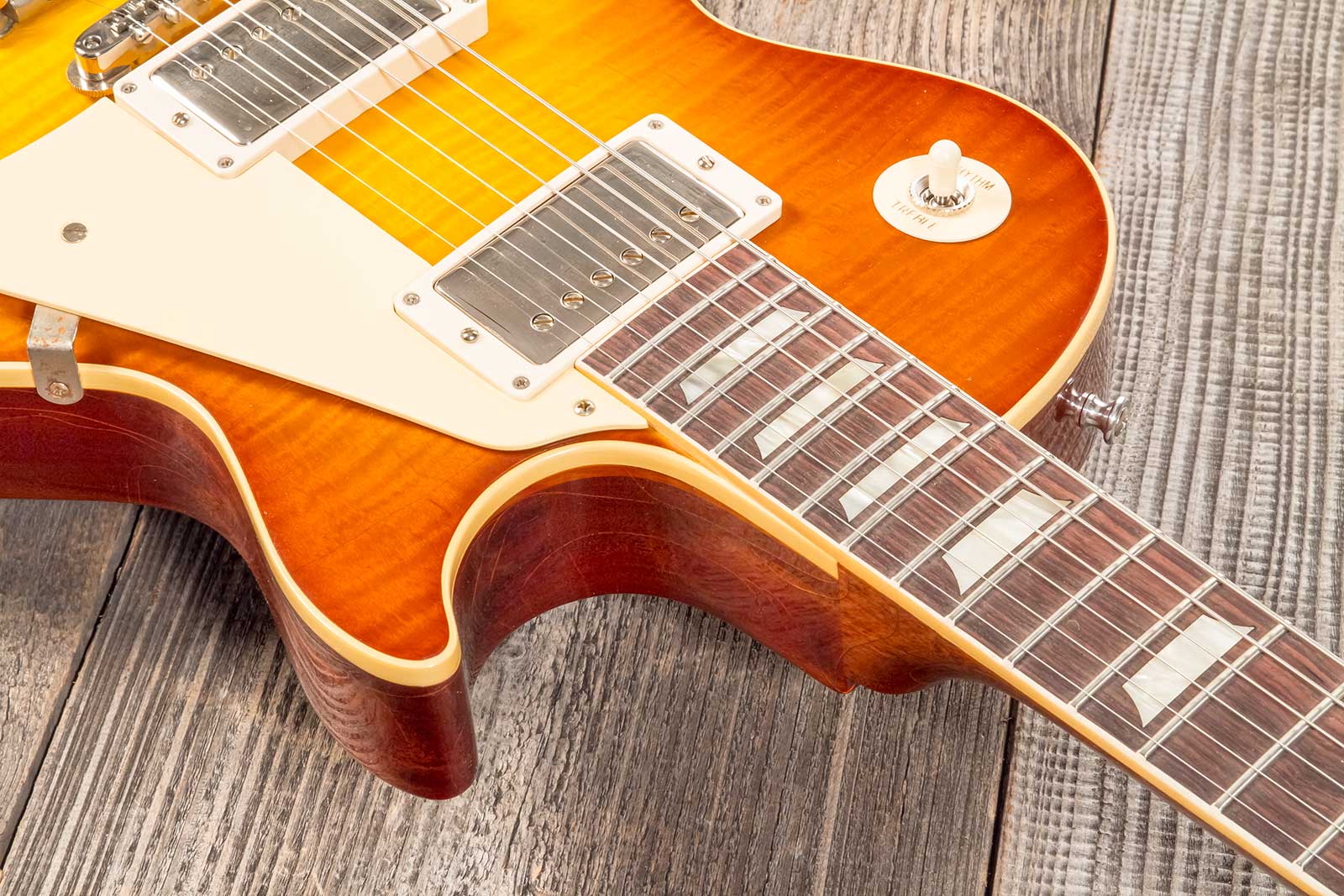 Gibson Custom Shop M2m Les Paul Standard 1959 Reissue 2h Ht Rw #94680 - Murphy Lab Ultra Light Aged  Honey Lemon Fade - Single cut electric guitar - V