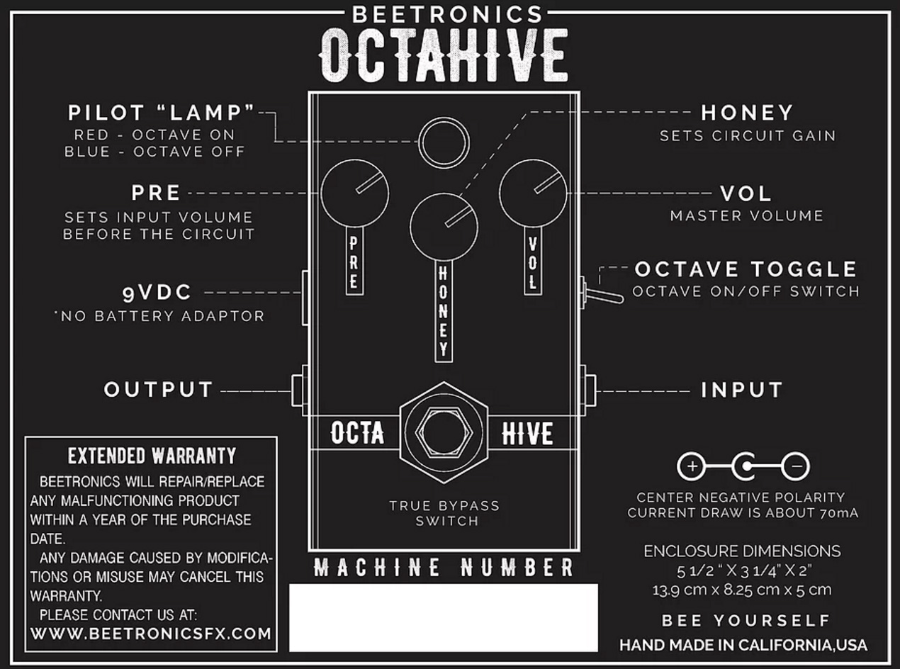 Beetronics Octahive Fuzz + Octave-up - Overdrive, distortion & fuzz effect pedal - Variation 2