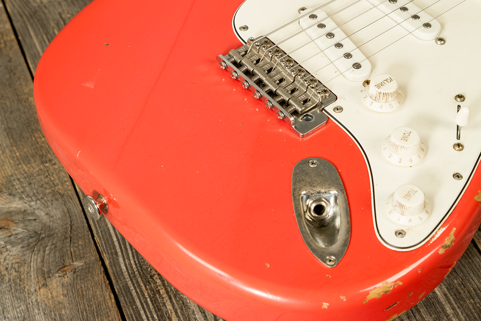 Haar Guitars Trad S 3s Lindy Fralin Trem Rw #42274 - Aged Fiesta Red - Str shape electric guitar - Variation 3