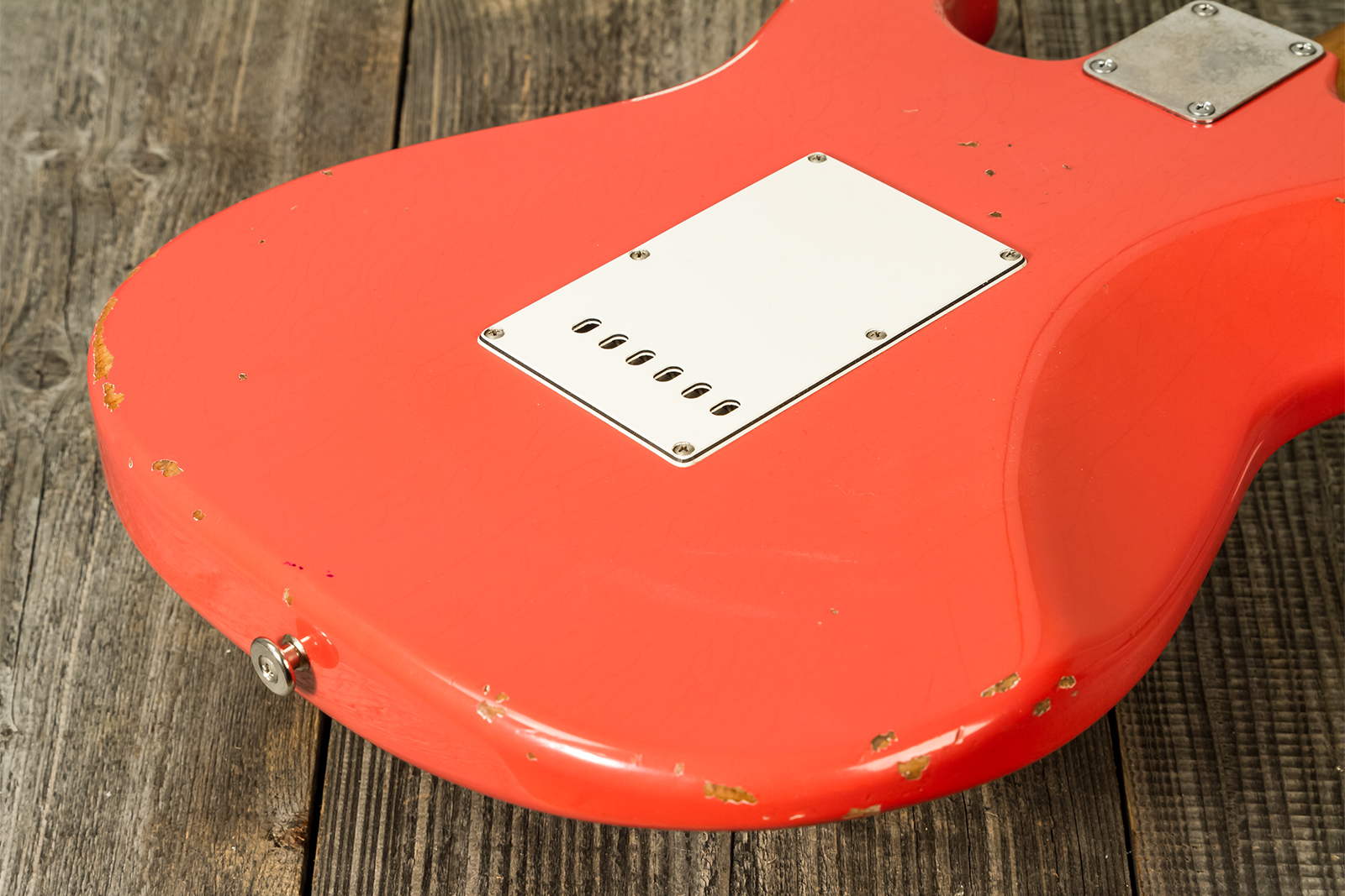 Haar Guitars Trad S 3s Lindy Fralin Trem Rw #42274 - Aged Fiesta Red - Str shape electric guitar - Variation 7