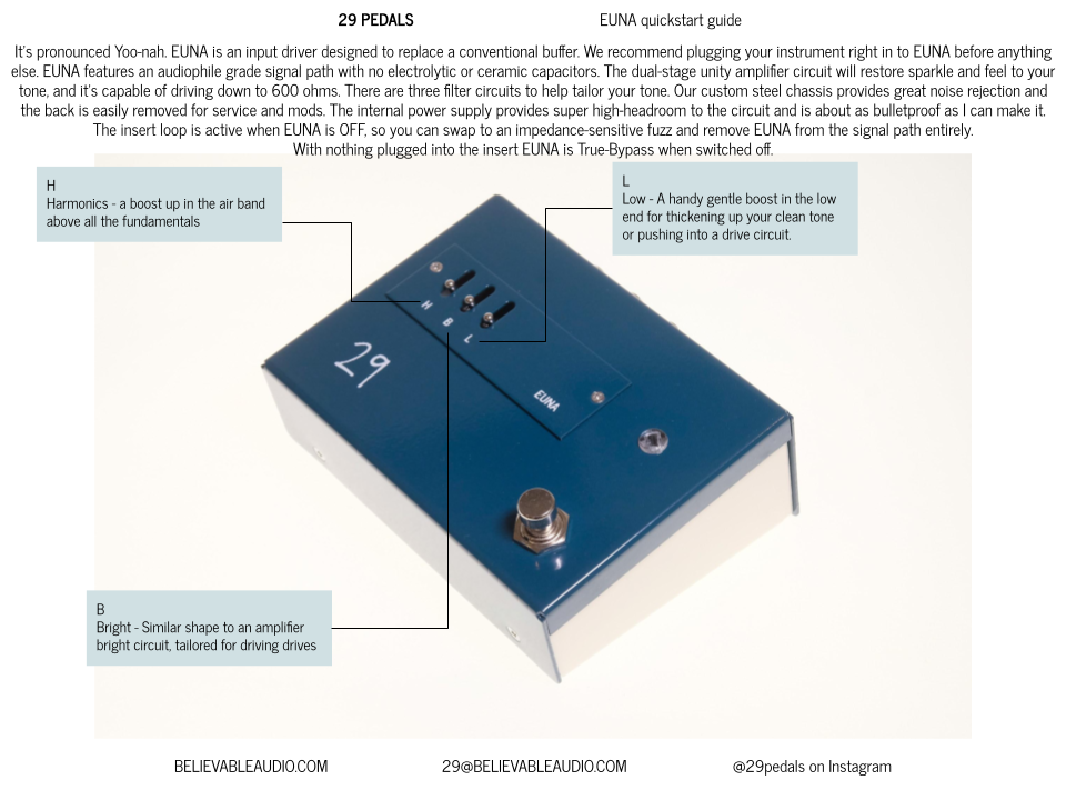 29 Pedals Euna - EQ & enhancer effect pedal - Variation 2