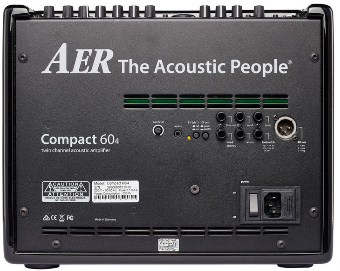 Aer Compact 60/4 60w 1x8 Black High Gloss +housse - Acoustic guitar combo amp - Variation 1