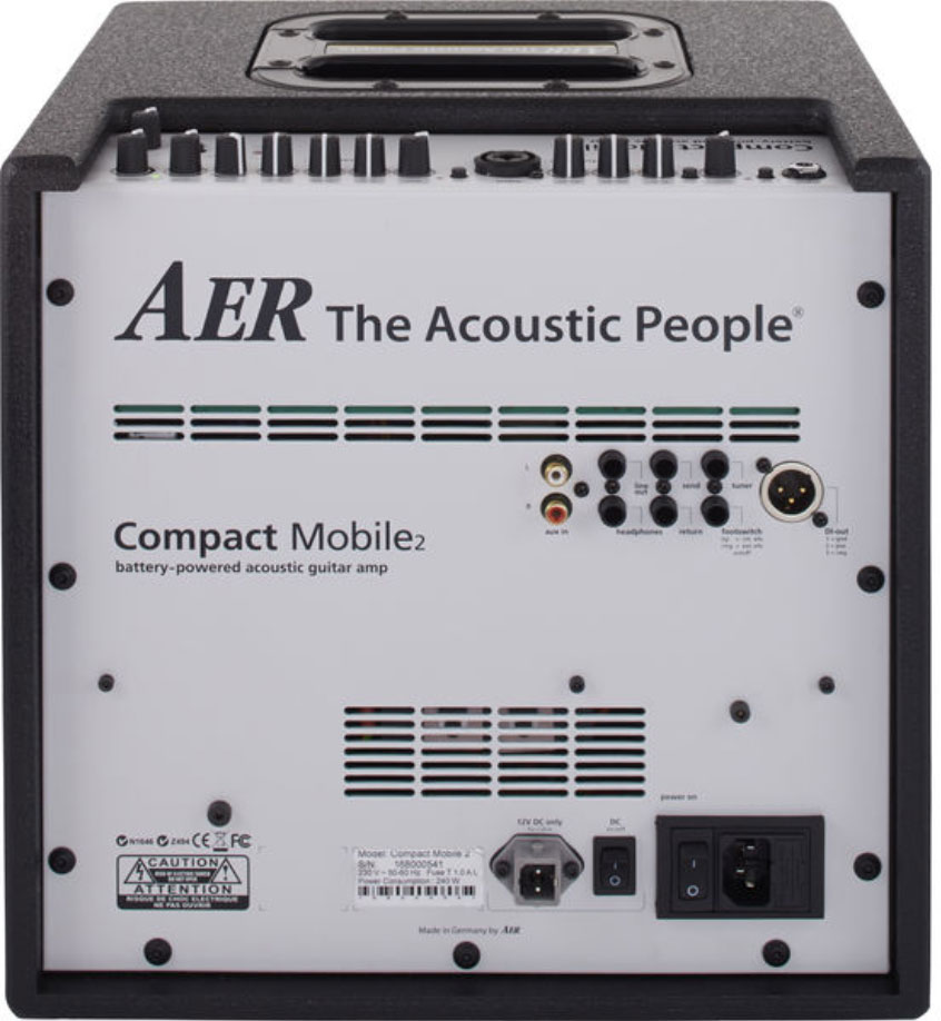 Aer Compact Mobile 2 Battery Powered 60w 1x8 Black +housse - Electric guitar combo amp - Variation 1