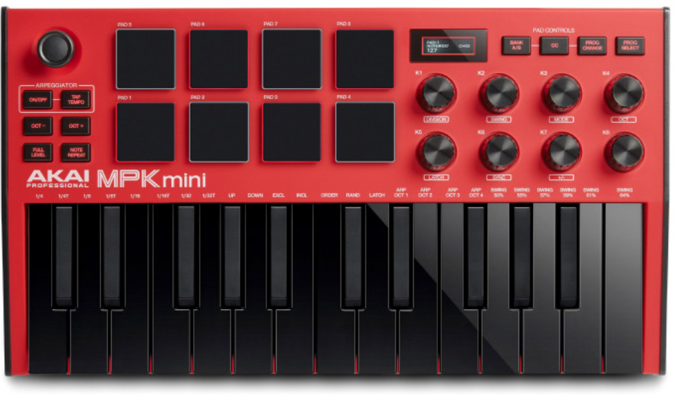 Akai Mpk Mini Mk3 Red - Controller-Keyboard - Main picture