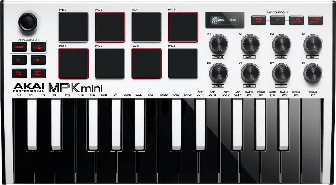 Akai Mpk Mini Mk3 White - Controller-Keyboard - Main picture