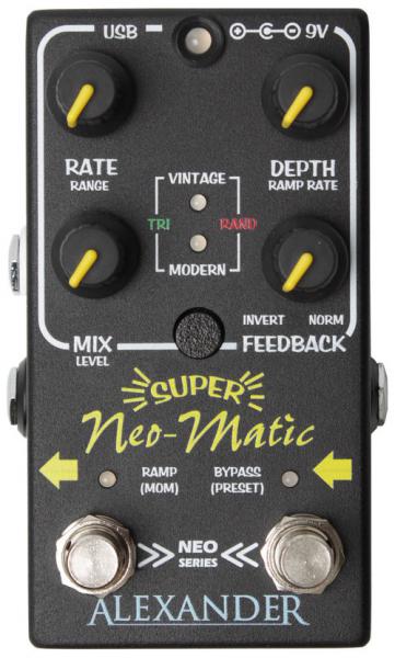 Modulation, chorus, flanger, phaser & tremolo effect pedal Alexander pedals SUPER NEO MATIC MODULATION