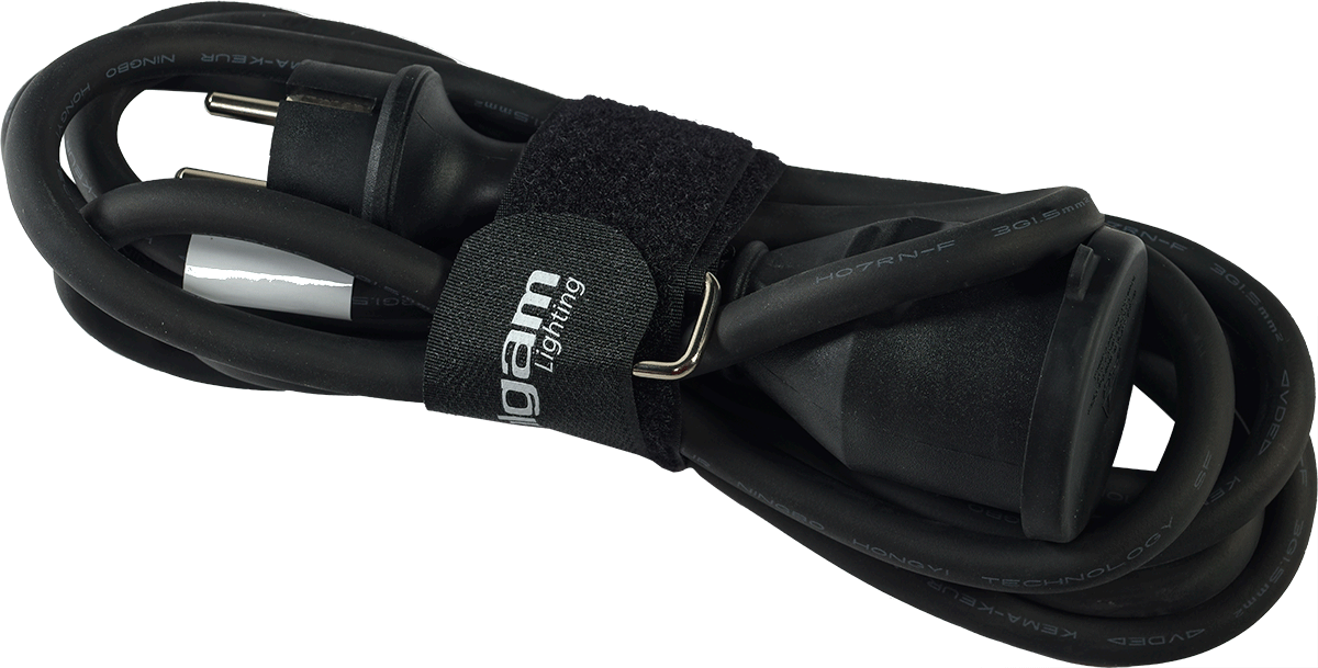 Algam Lighting Rallonge Ip44 Prise Ce H07rn-f 3g1,5mm² - 3m Noir - Cable - Main picture