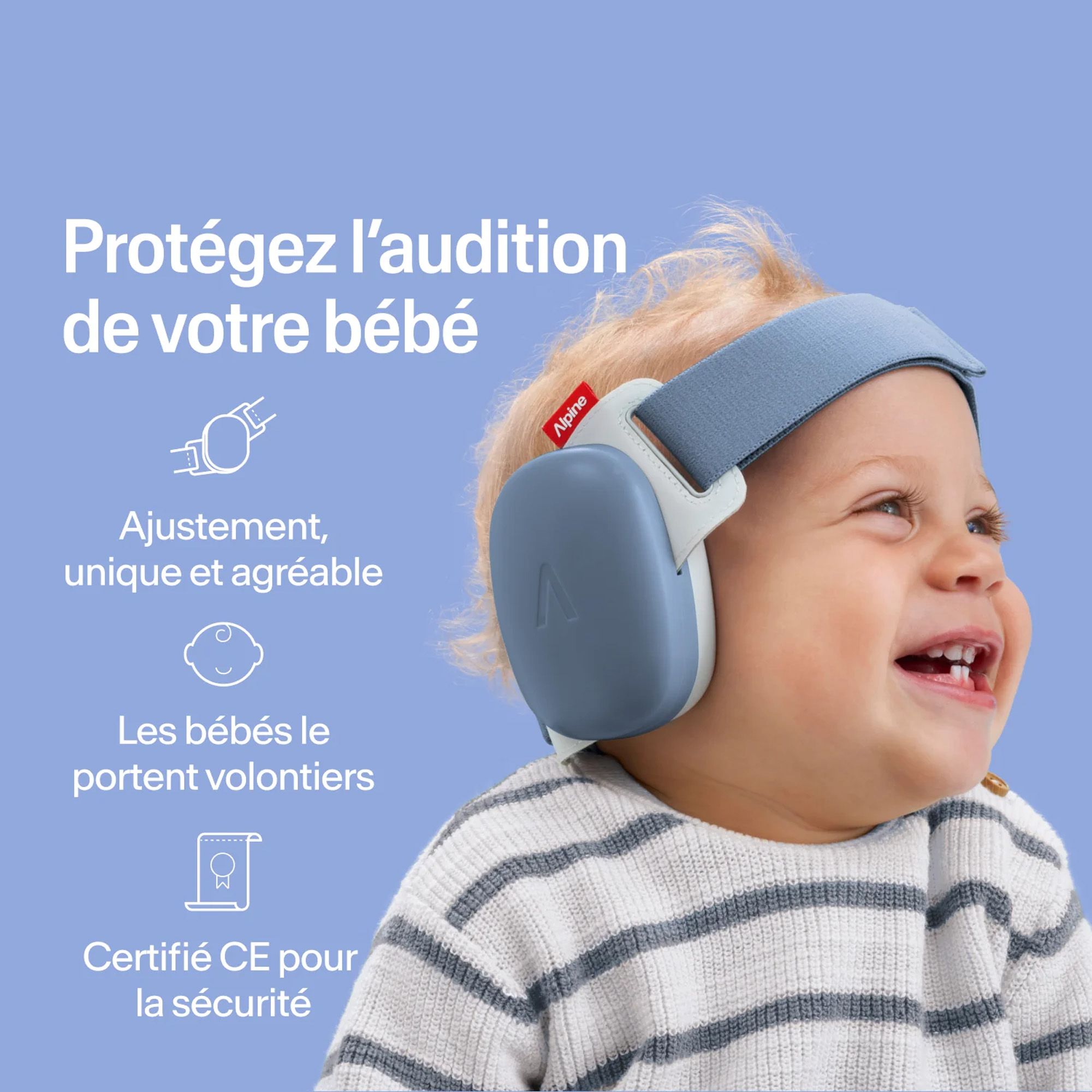 Alpine Casque Muffy Baby Denim Blue - Ear protection - Variation 1