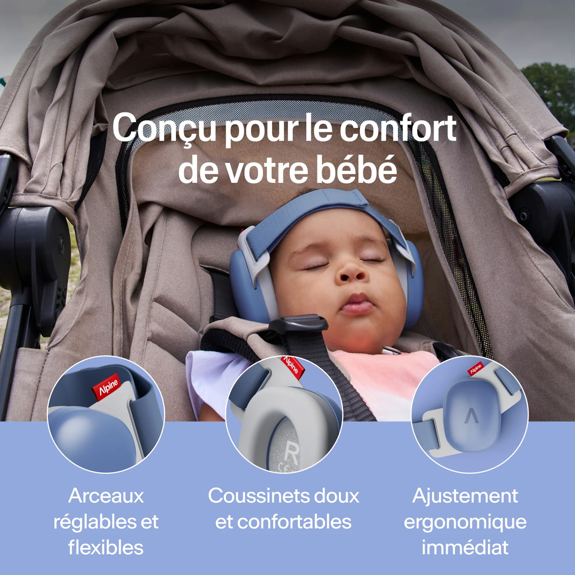Alpine Casque Muffy Baby Denim Blue - Ear protection - Variation 3