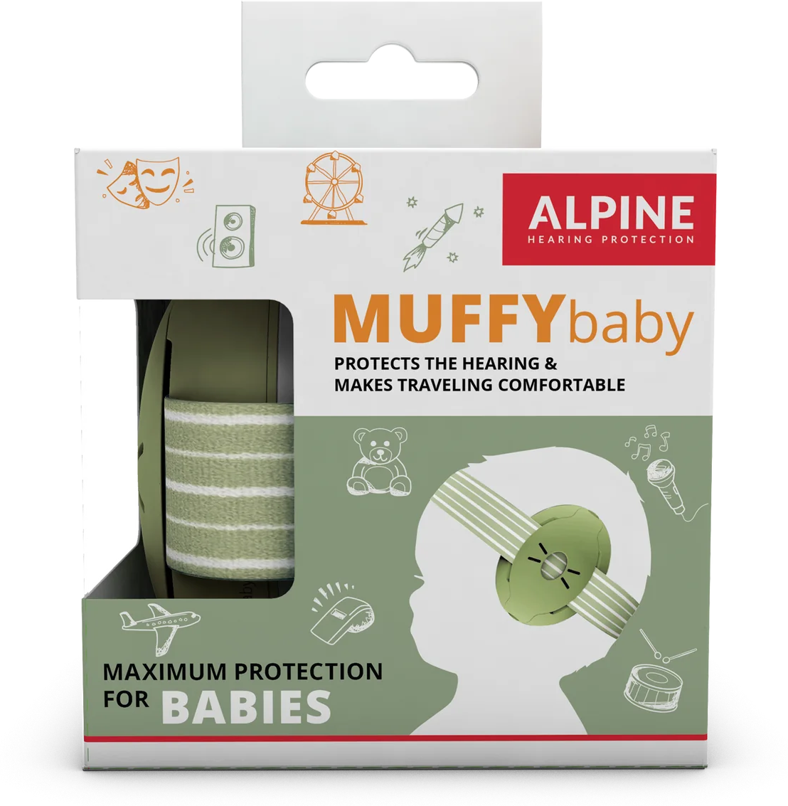 Alpine Muffy Baby Vert Olive - Ear protection - Main picture