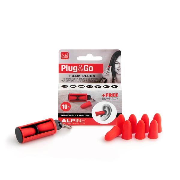 Ear protection Alpine Red PLUG AND GO