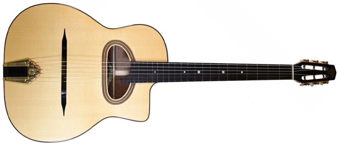 Altamira M10 D Hole Gypsy Jazz Grande Bouche Cw Epicea Acajou Eb - Natural - Gypsy guitar - Main picture