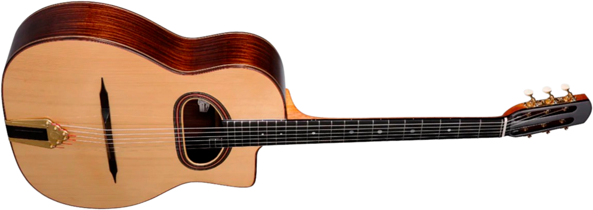 Altamira M30 D Hole Gypsy Jazz Grande Bouche Cw Epicea Palissandre Eb +etui - Natural - Gypsy guitar - Main picture
