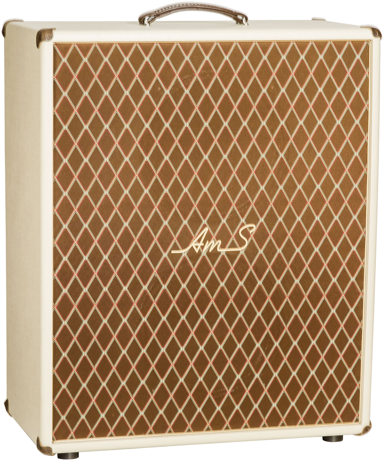 Ams Amplifiers The One 50 Analog Reverb Head 50w 6l6 + Cab 2x12 V30-ob White - Electric guitar amp stack - Variation 3