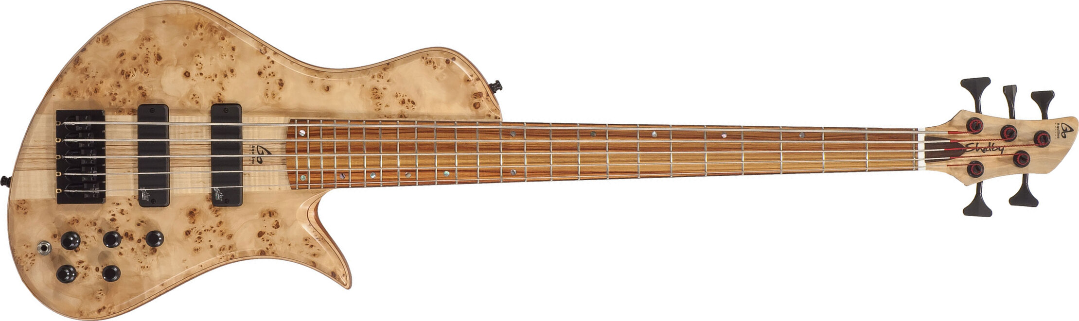 Aquilina Shelby Chambre Acoustique 5 Aulne/acajou Active J.east Rw #011855 - Natural - Solid body electric bass - Main picture