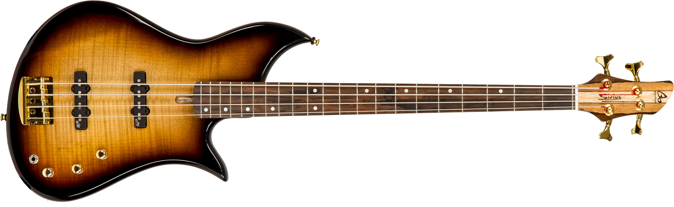 Aquilina Sirius 34 Aulne Erable Aguilar Mn #052048 - Sunburst Satin - Solid body electric bass - Main picture