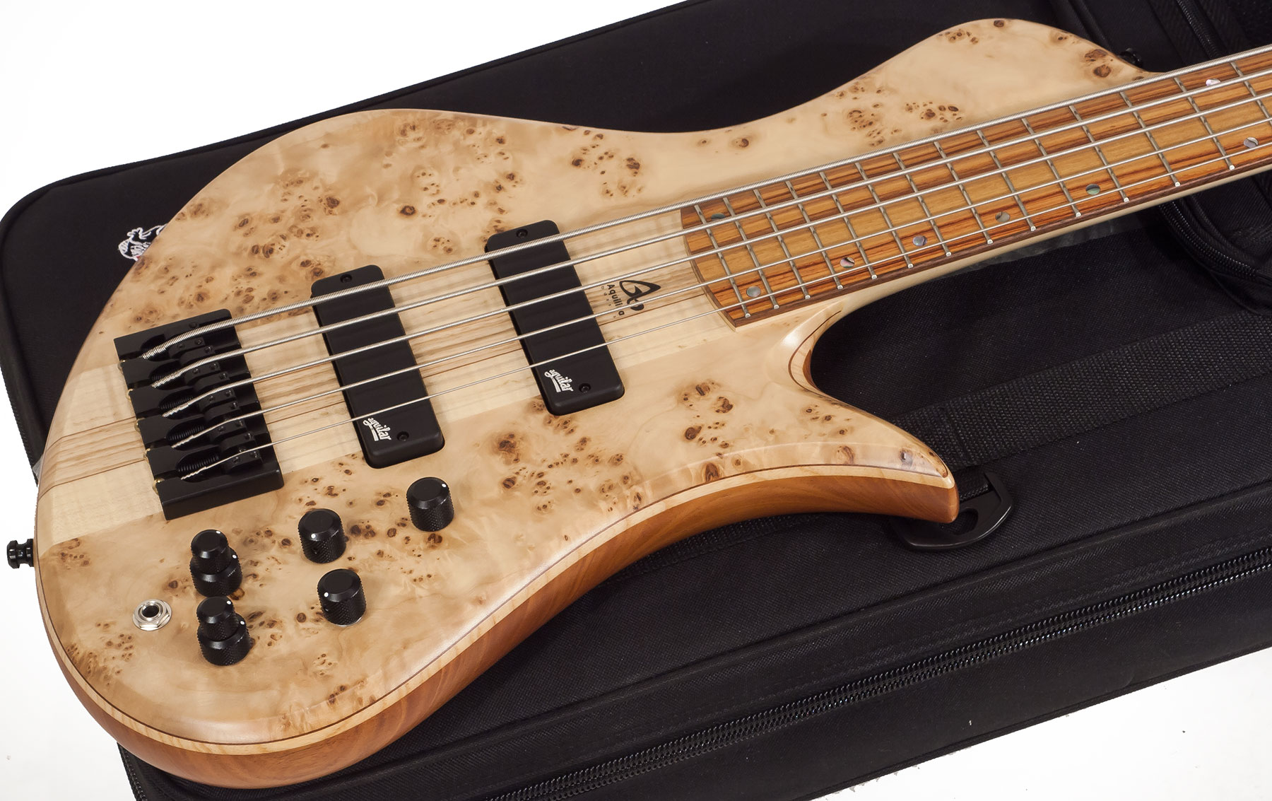 Aquilina Shelby Chambre Acoustique 5 Aulne/acajou Active J.east Rw #011855 - Natural - Solid body electric bass - Variation 1