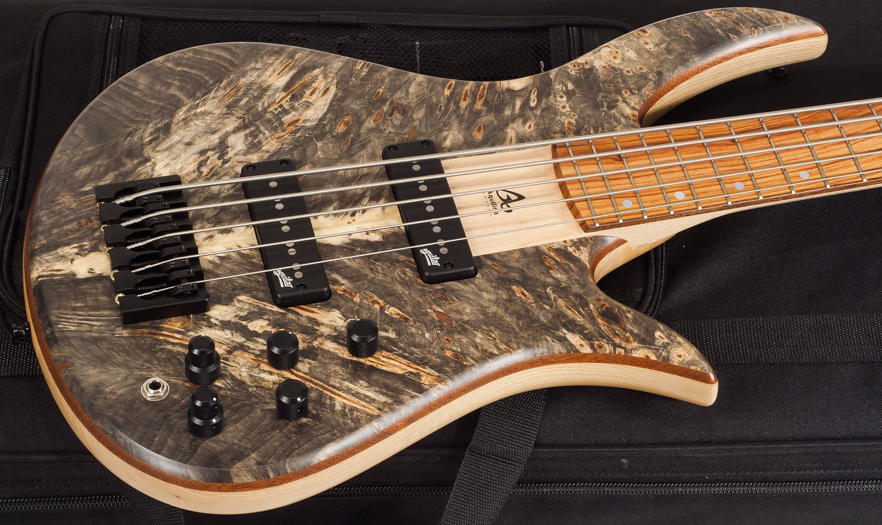 Aquilina Triton 5 Aulne/frene Active - Buckeyes Burl - Solid body electric bass - Variation 1