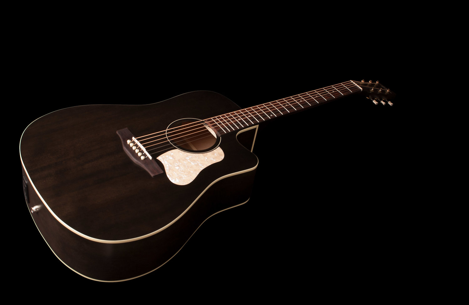 Art Et Lutherie Americana Cw Qit Dreadnought Epicea Merisier Rw - Faded Black - Electro acoustic guitar - Variation 2
