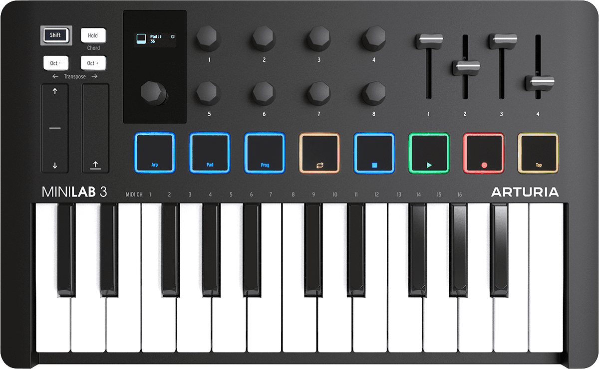 Arturia MiniLab 3 Black USB Controller Keyboard