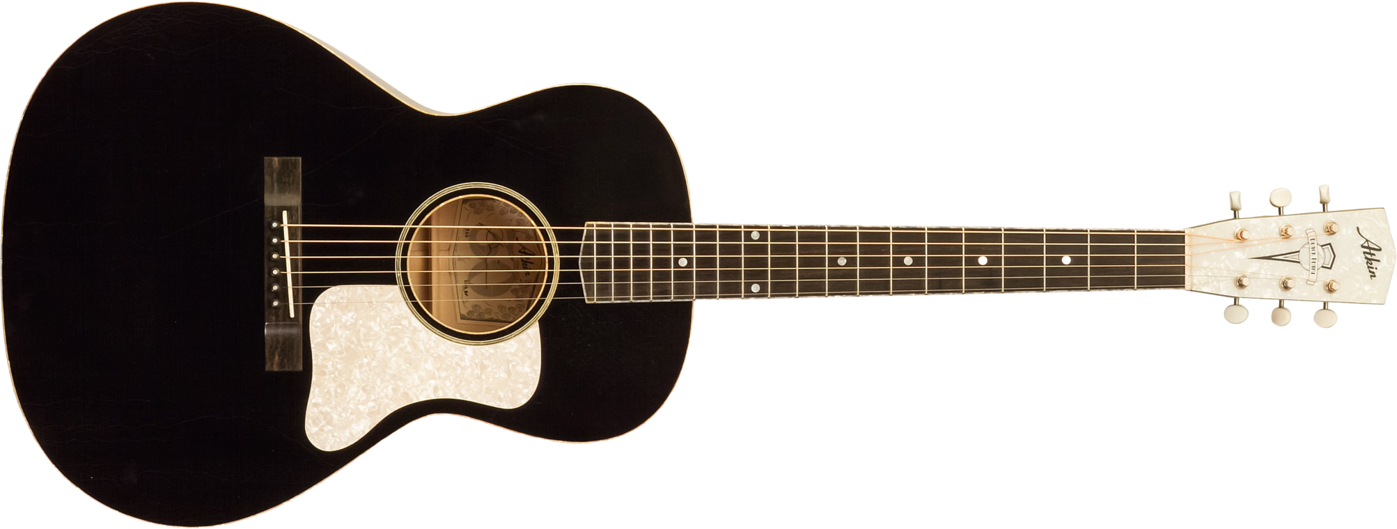 Atkin The Thirty Six Black Pearl Slope Shoulder Parlor Epicea Erable Eb #3856 - Black Pearl - Folk guitar - Main picture