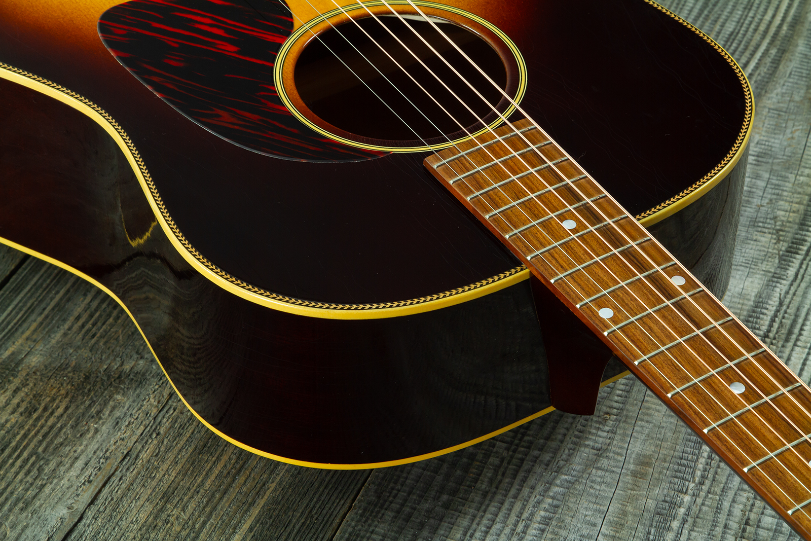 Atkin Custom Shop J43 Dreadnought Shsc Epicea Acajou Rw #4411 - Aged Sunburst - Folk guitar - Variation 4