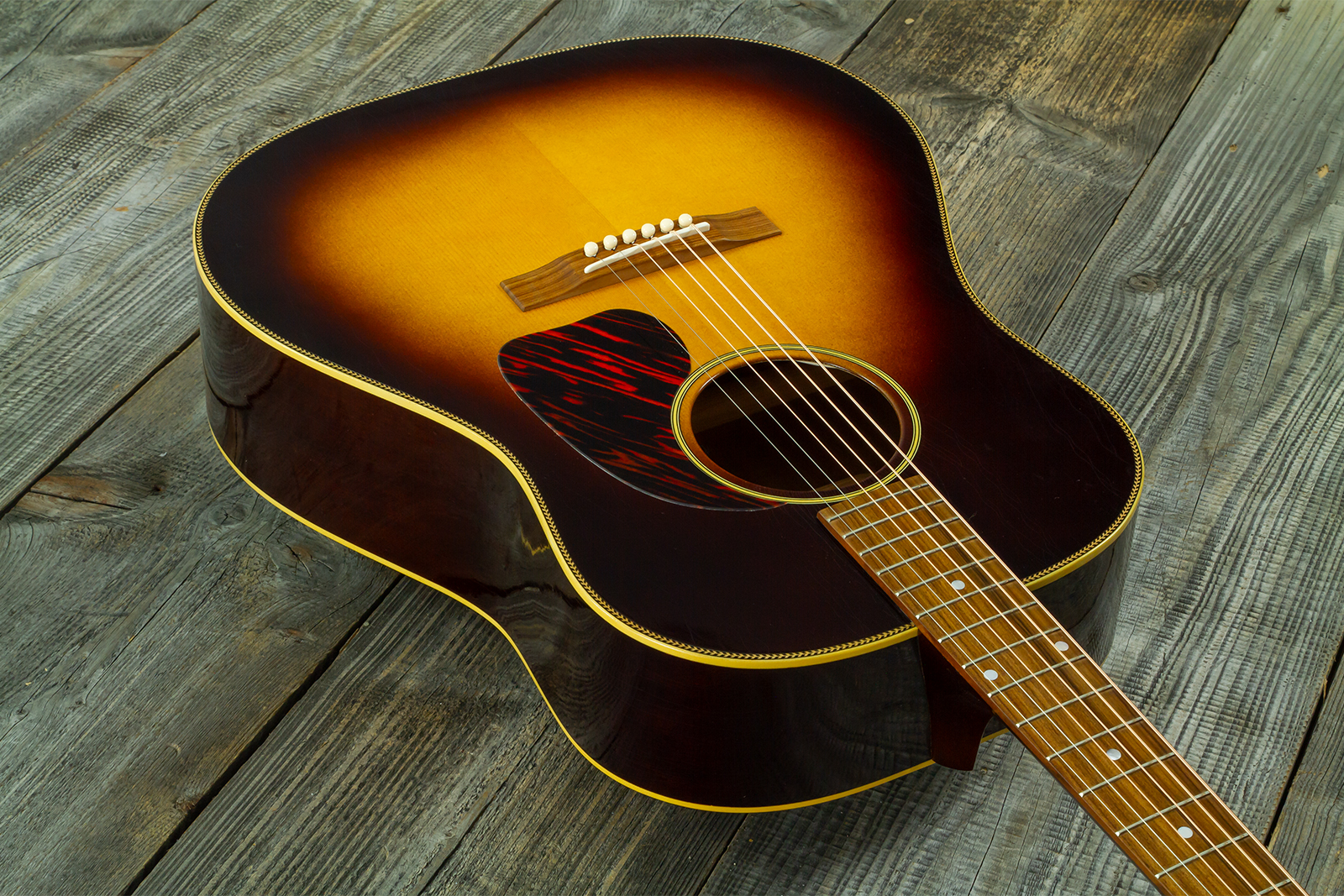 Atkin Custom Shop J43 Dreadnought Shsc Epicea Acajou Rw #4411 - Aged Sunburst - Folk guitar - Variation 2