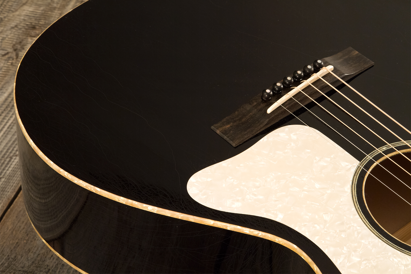 Atkin The Thirty Six Black Pearl Slope Shoulder Parlor Epicea Erable Eb #3856 - Black Pearl - Folk guitar - Variation 3