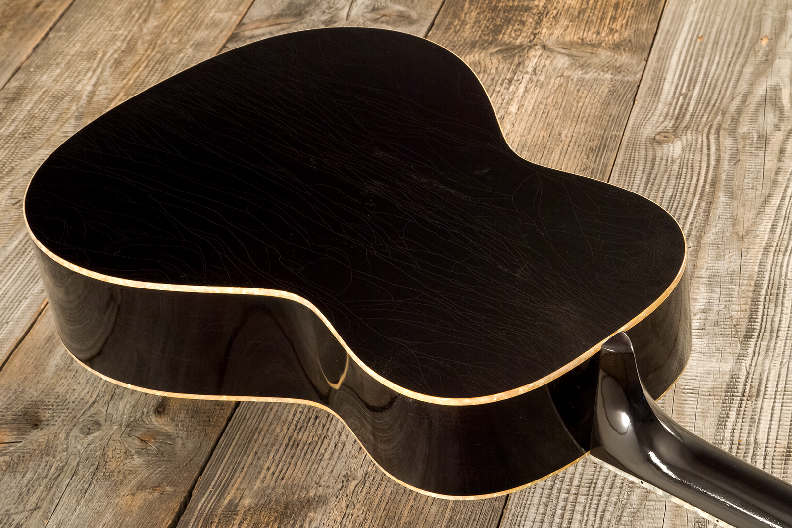 Atkin The Thirty Six Black Pearl Slope Shoulder Parlor Epicea Erable Eb #3856 - Black Pearl - Folk guitar - Variation 7