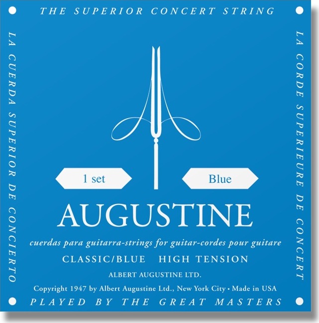 Augustine Jeu De 6 Cordes Classic Blue Tension Forte - Nylon guitar strings - Main picture
