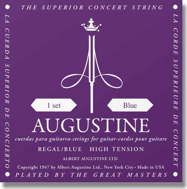 Augustine Jeu De 6 Cordes Regal Bleu Fort / Nylon Clair-file Argent - Nylon guitar strings - Main picture