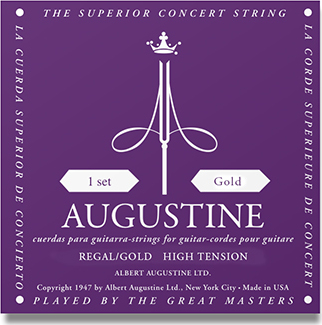 Augustine Jeu De 6 Cordes Regal Gold Fort / Nylon Clair-file Gold - Nylon guitar strings - Main picture