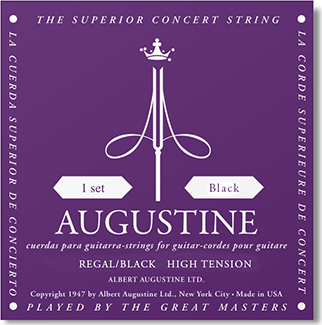 Augustine Jeu De 6 Cordes Regal Noire Faible / Nylon Clair-file Argent - Nylon guitar strings - Main picture
