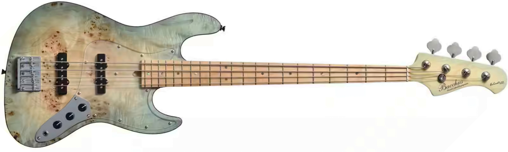 Bacchus Jt Wl4-bp/m Jap Tune Up Mn - Keiryu Blue Burst Satin - Solid body electric bass - Main picture