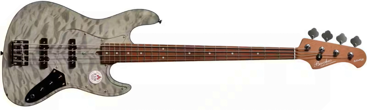 Bacchus Jt Wl4-qm Rsm/m Jap Tune Up Mn - Charcoal Gray Satin - Solid body electric bass - Main picture