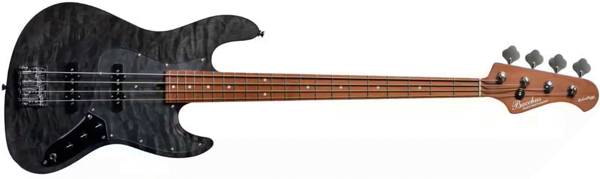 Bacchus Jt Wl4-qm Rsm/m Jap Tune Up Mn - Black Satin - Solid body electric bass - Main picture