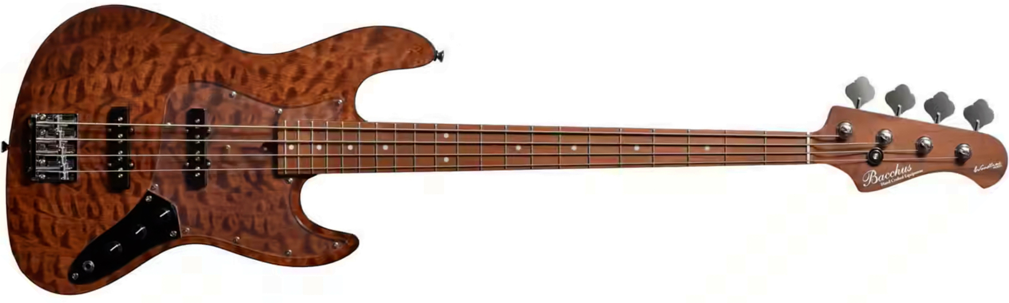 Bacchus Jt Wl4-qm Rsm/m Jap Tune Up Mn - Brown Satin - Solid body electric bass - Main picture