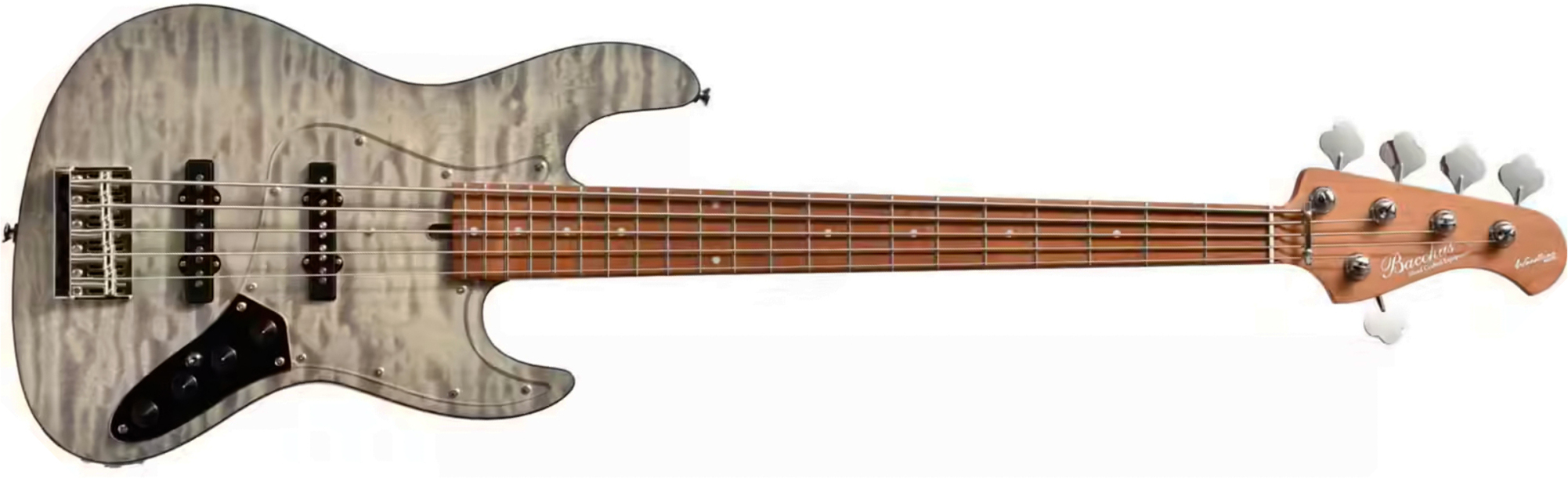 Bacchus Jt Wl5-qm-ac Rsm/m Jap Tune Up Active Mn - Charcoal Gray Satin - Solid body electric bass - Main picture