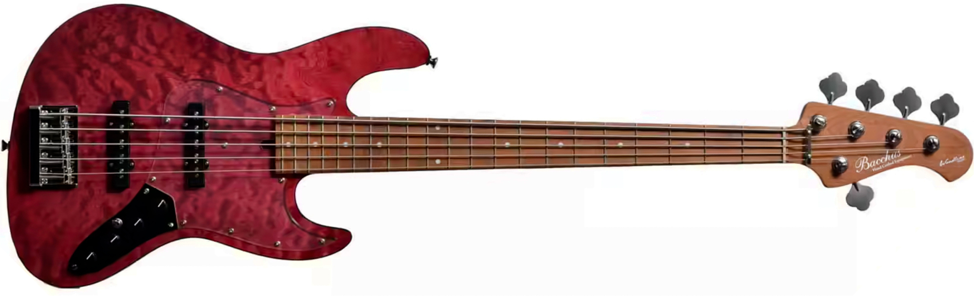 Bacchus Jt Wl5-qm-ac Rsm/m Jap Tune Up Active Mn - Red Satin - Solid body electric bass - Main picture