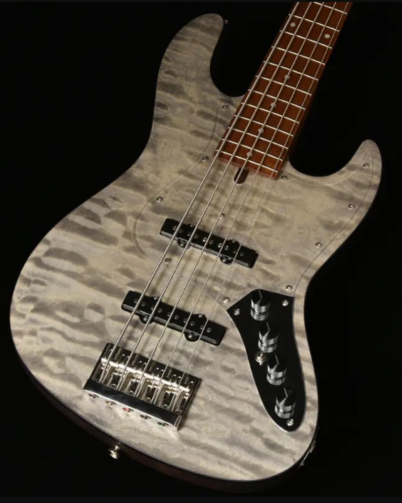 Bacchus Jt Wl5-qm-ac Rsm/m Jap Tune Up Active Mn - Charcoal Gray Satin - Solid body electric bass - Variation 1