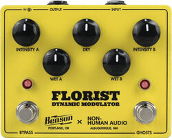 Modulation, chorus, flanger, phaser & tremolo effect pedal Benson amps Florist Modulation Ltd - Yellow