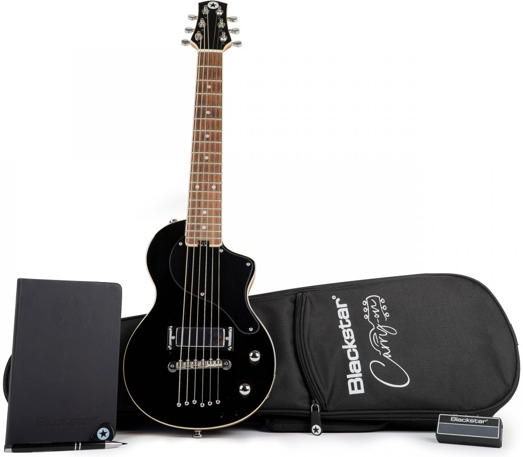 Blackstar Carry-on Travel Guitar Standard Pack +amplug2 Fly +housse - Jet Black - Electric guitar set - Main picture