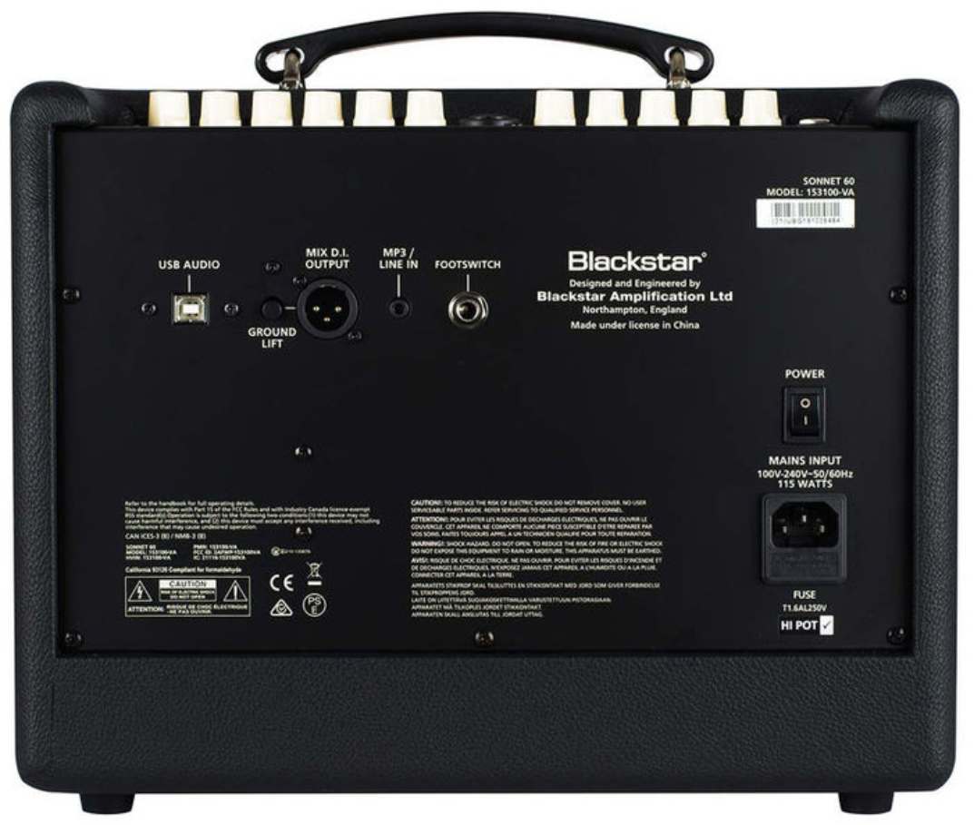 Blackstar Sonnet 60 Acoustic Amp 60w 1x6.5 Black - Acoustic guitar combo amp - Variation 1