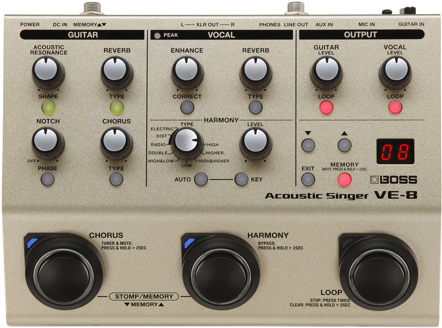 Multieffect for acoustic guitar Boss VE-8 Acoustic Singer