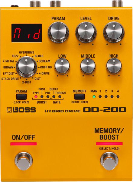 Overdrive, distortion & fuzz effect pedal Boss OD-200