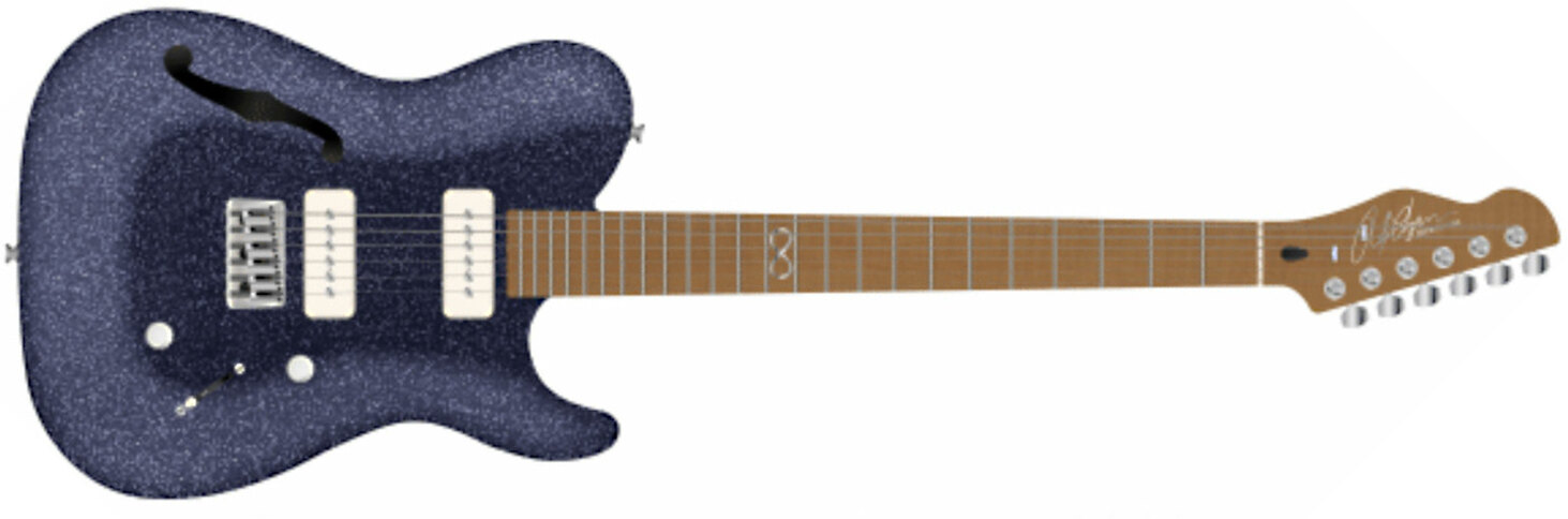 Chapman Guitars Ml3 Pro Traditional Semi-hollow 2p90 Seymour Duncan Ht Mn - Atlantic Blue Sparkle - Tel shape electric guitar - Main picture